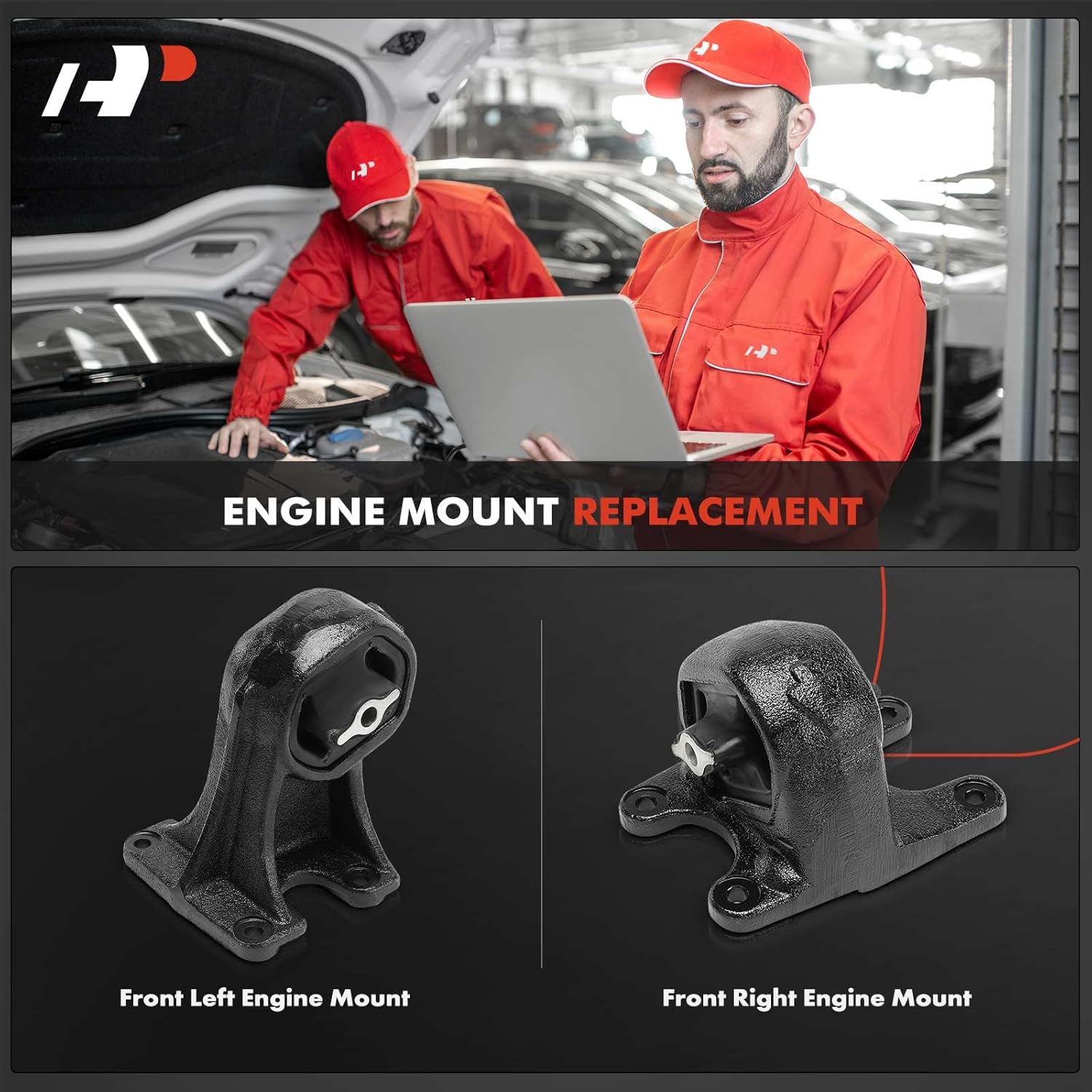 A-Premium 2PCS Front Left and Right Engine Motor Mount Set Compatible with Ram 2500 2011-2015, 3500 2011-2015 & Dodge Ram 2500 2010, 5.7L, 4WD Only