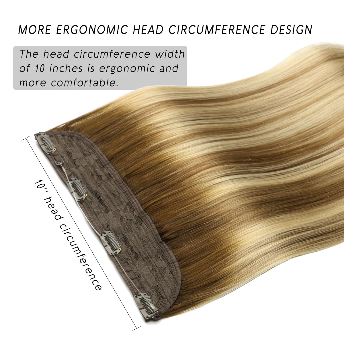 Amazon.com : VINBAO Halos Human Hair Extensions Wire Hair  display picture 3