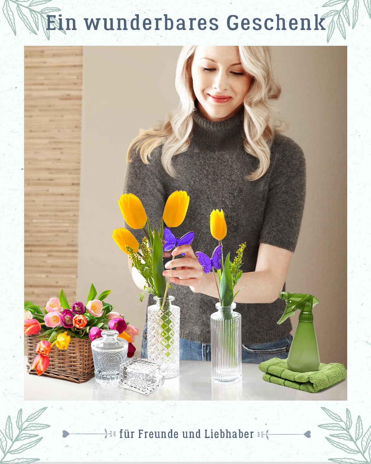 klare Glasvasen 30 Stück, kleine Glasvase für Blumen, Mini-Blumenvasen