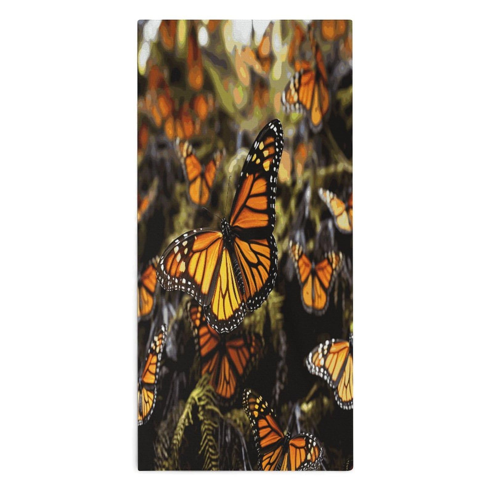 Btcowzrv Style Heaps Of Orange Monarch Butterflies Bath Towel Beach Towels Shower Towel