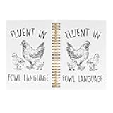 Pugwak Funny Chicken Journal Notebook - Crazy Chicken Lady Notebooks College Ruled for Work School, Chicken Mom Gifts for Chicken Lover Farmer, Office Supplies, Hardcover Spiral Notebook 5.5