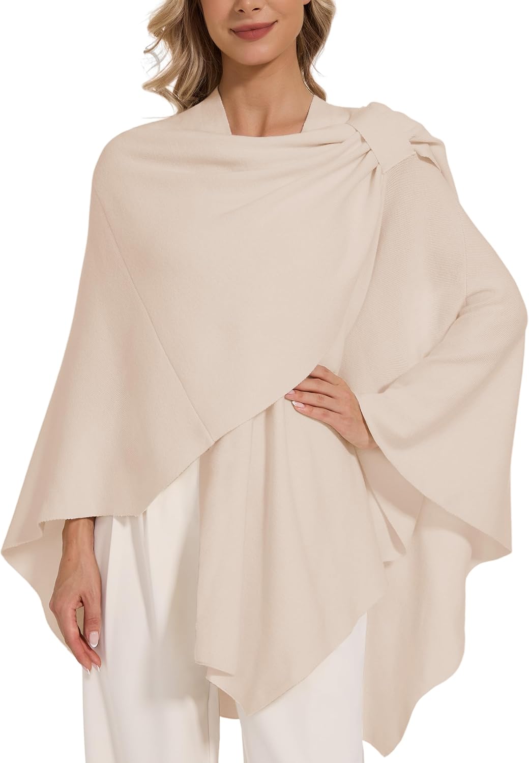 Women's Crossover Shawl Wraps Open Front Poncho Cape Elegant Loop Shawls Travel Shawls for Fall Winter