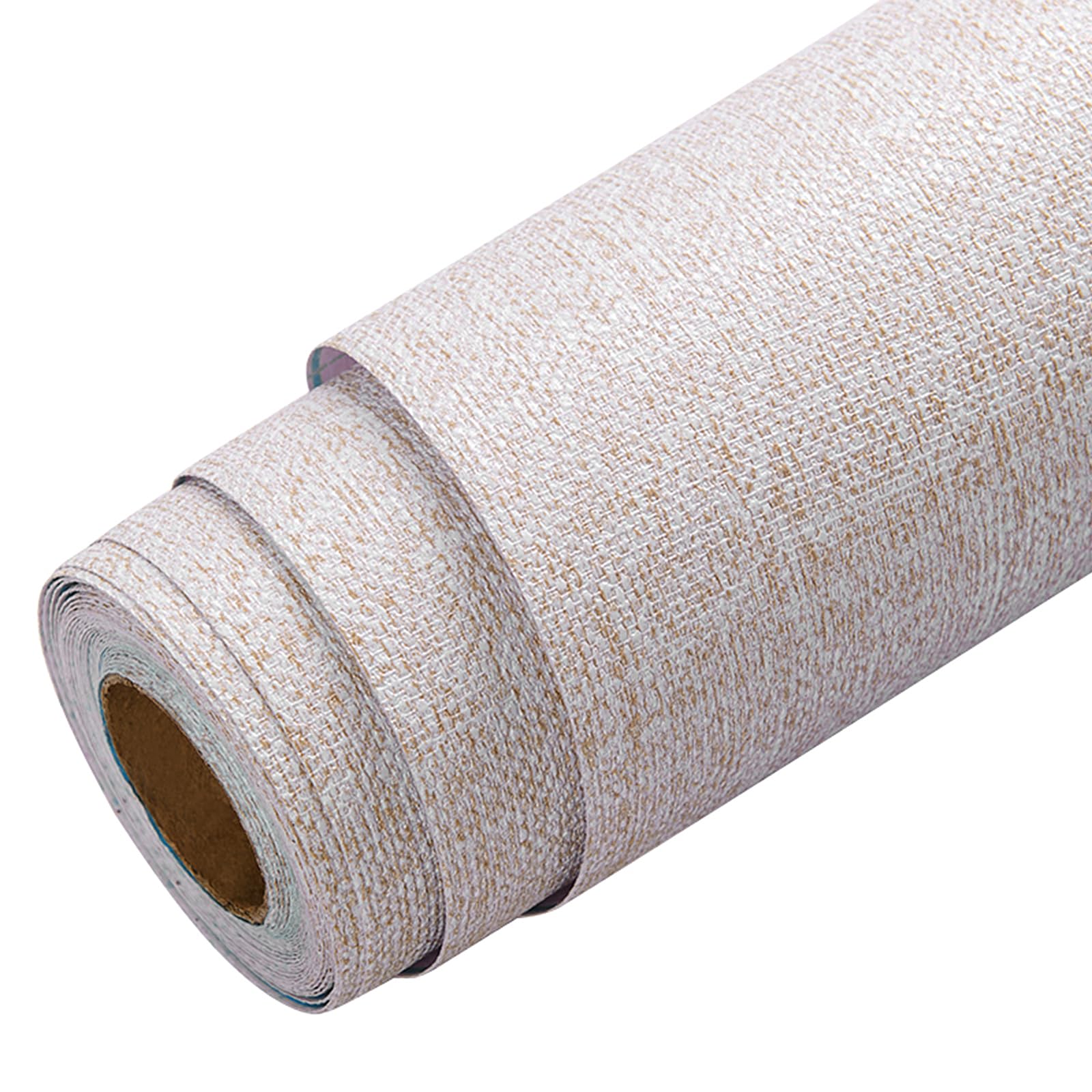 Linen Texture Wallpaper, Peel and Stick Grasscloth Wallpaper, 45 x 1000CM Self-Adhesive Thick Vinyl Film Wallpaper for Bedroom Living Room Decoration