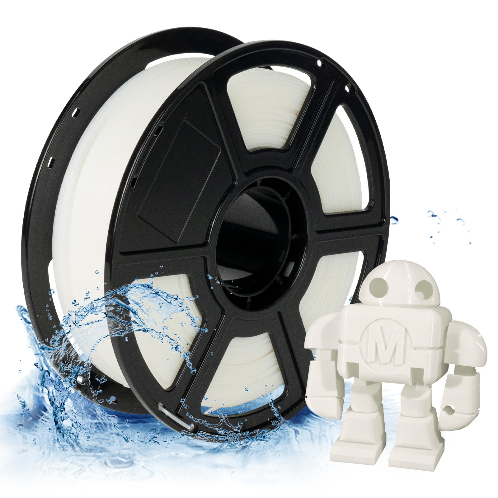 Flashforge Filament PETG pour imprimante 3D, 1,75 mm, bobine de 1 kg, précision dimensionnelle +/- 0,05 mm pour Finder et Creator Pro Transparent PETG-1