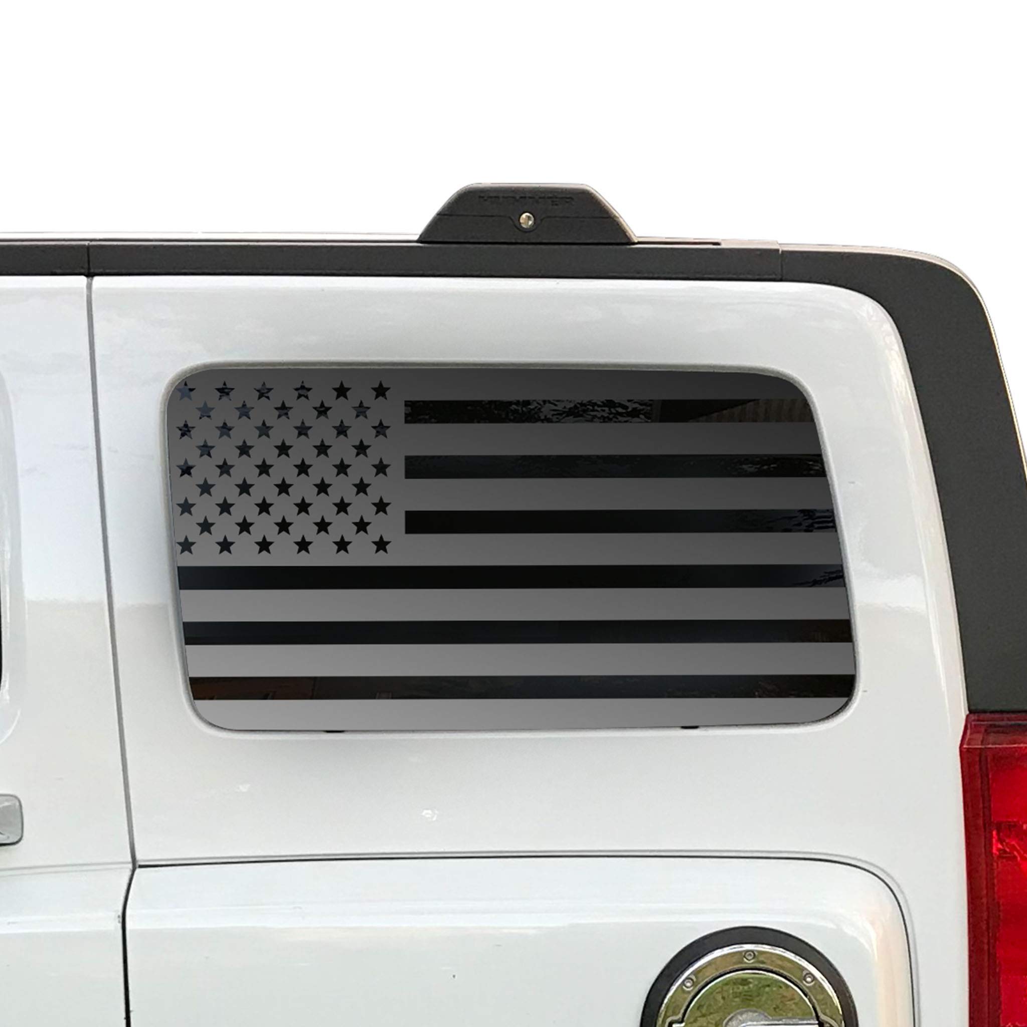 USA Flag Decals For 2006-2010 Hummer H3-3rd Windows - Custom Design QR1-HH3.A