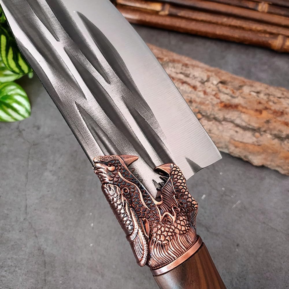 Meat Cleaver,Cleaver Knife 8 Inch Sheep Beef Butcher Knife Hand Forged Blade Kitchen Knife Pork Knife Wood Handle Boning Knife Chef Knife Meat Cleaver Tool