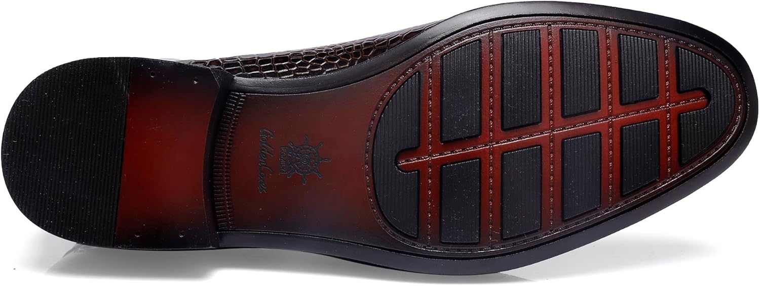 Formal Dress Shoes for Mens, Premium Crocodile Printed Mens Leather Slip on Dress Shoes, Party Wedding Shoes Bit Loafer - Image 6
