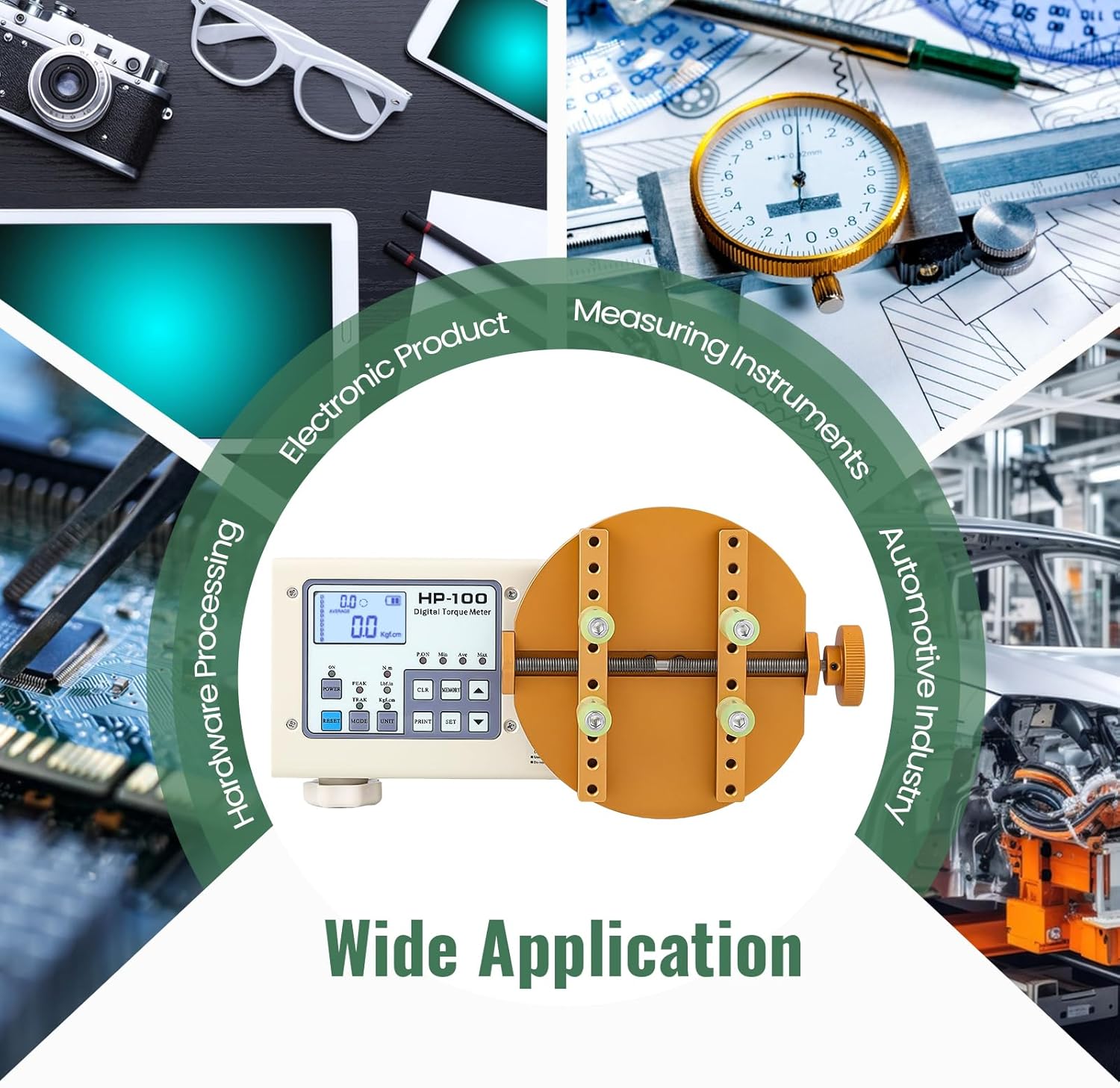 Huanyu Digital Torque Meter Digital Bottle Cap Torque Tester Screw Driver Wrench Measure Tester for Bottle Caps Electric Screwdrivers Pneumatic Screwdrivers (HP100 + Test Plate)