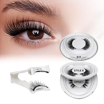 QUEWEL Magnetic Eyelashes 2 Pair Reusable Natural Look Magnetic Eyelashes with Applicator No Glue Needed Eyelashes Cat Eye Lash Clusters Kit Easy to Wear and RemoveB+L02