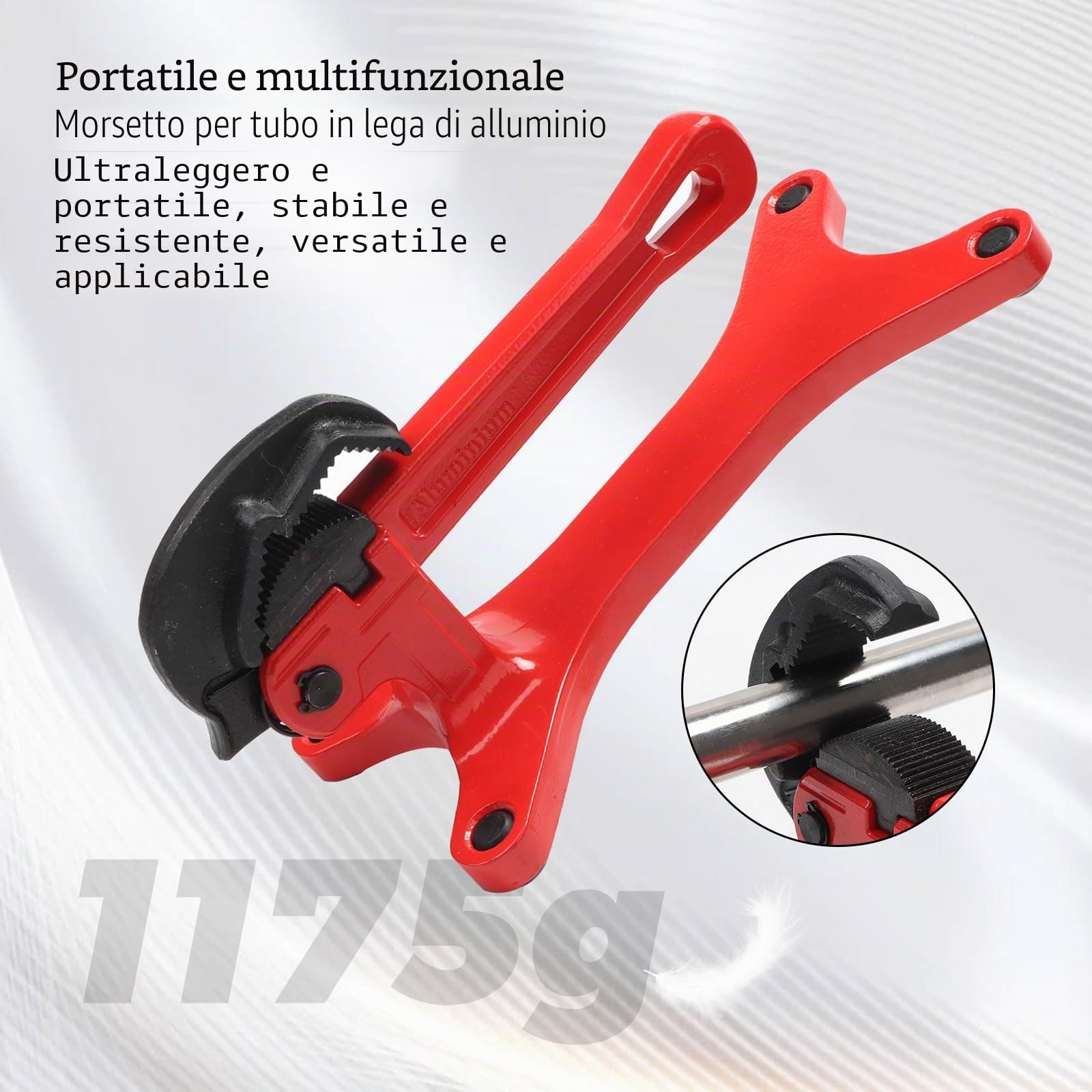 Morsa per tubo portatile,Morsetti per tubi, Morsetto multifunzione portatile, pino primaverile autobloccante 27 x 11,5 x 12,5 cm, attrezzatura per spazi ristretti (Rosso)