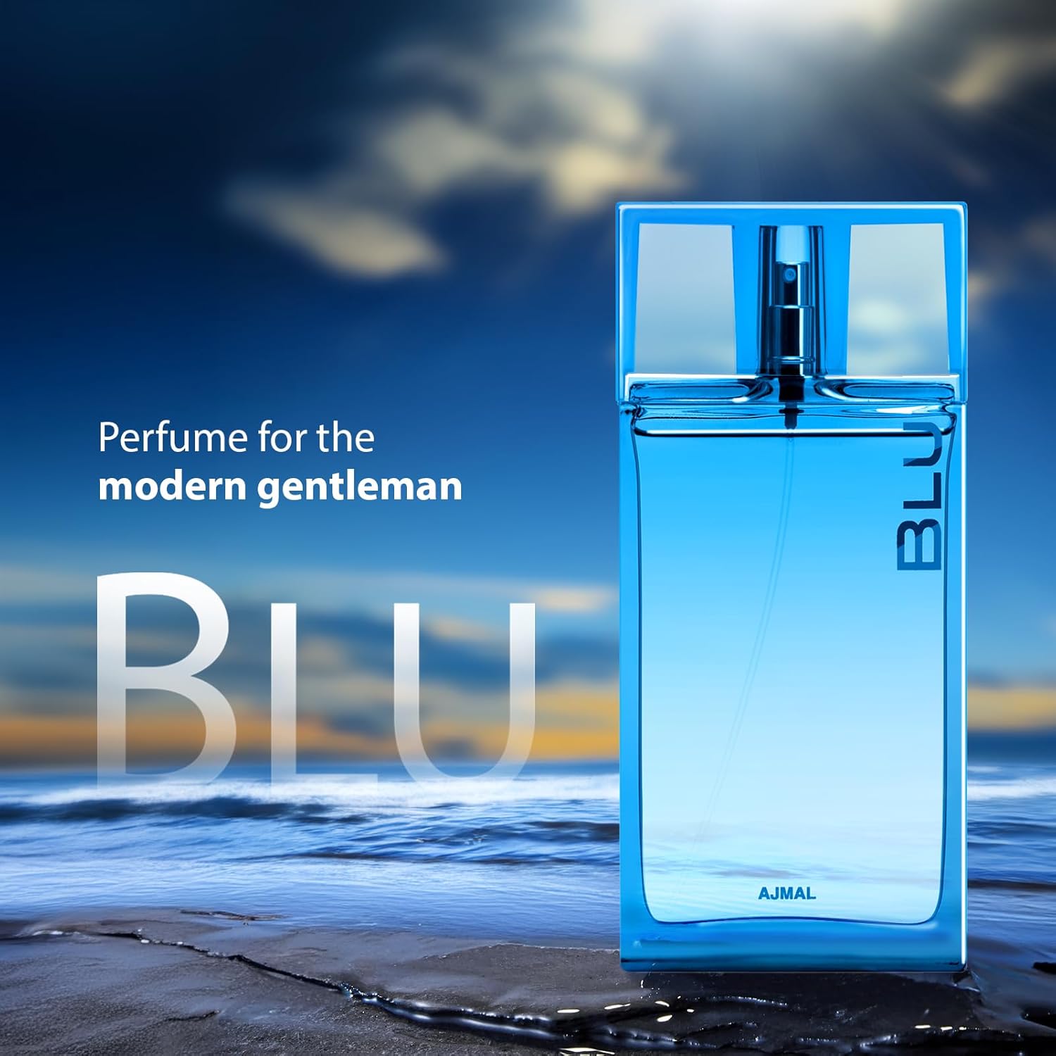 Ajmal Blu Original Eau De Parfum for Men – Long-Lasting Aquatic Perfume for man, Citrus Fresh Scent Masculine Fragrance, 3.0 oz / 90ml, Gift Perfume for Men – Made in Dubai