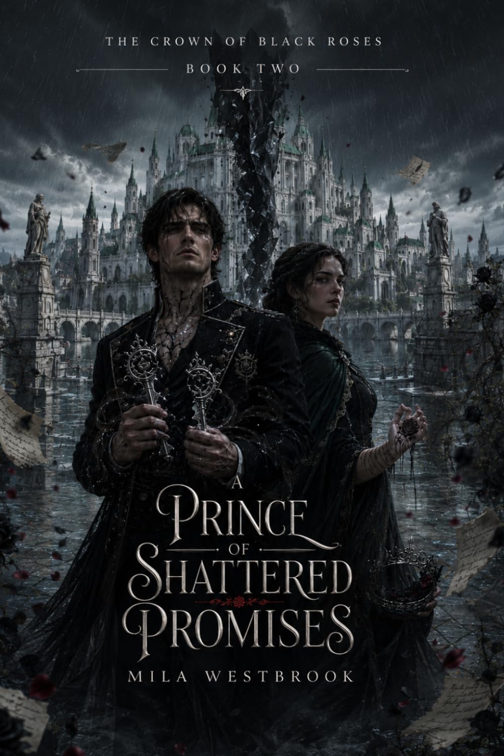A Prince of Shattered Promises: An Adult Dark Romantasy of a Hidden Heir, a Truthbound Prince, Forbidden Love, Cursed Kingdoms, and Dangerous Memory Magic: 2 (The Crown of Black Roses)
