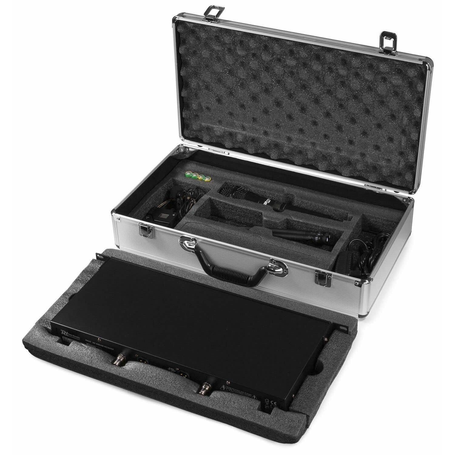 Power Dynamics PD632C Drahtloses Mikrofon und BodyPack mit Headset und UHF-Verstärker im Koffer | Hand und Kopfband oder Klappe, 20 UHF-Kanäle, XLR-Ausgänge, Rack-Montage