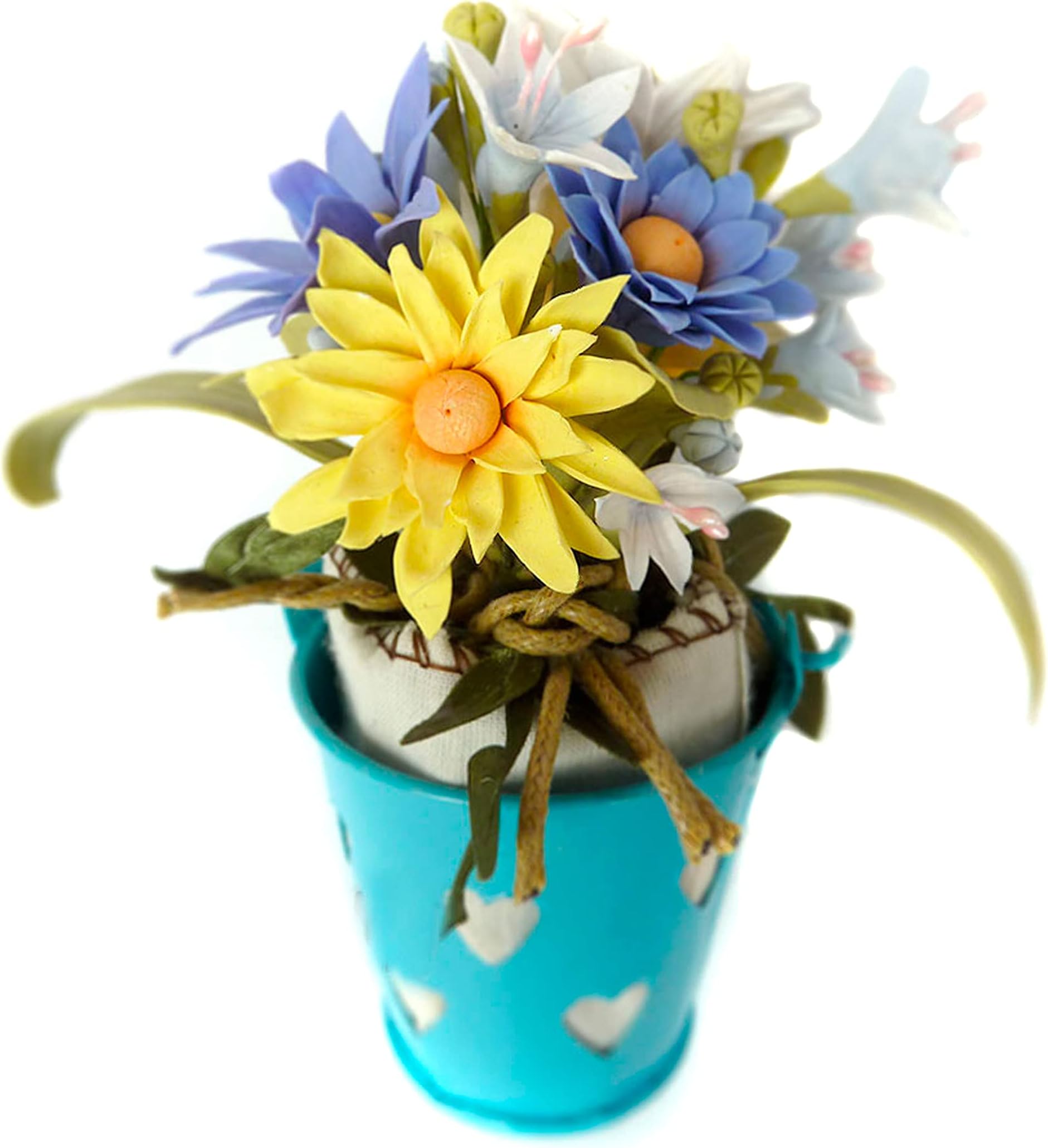 Clay Flowers Cold Porcelain Miniature Mixed DAISY Home Decor Hand Made
