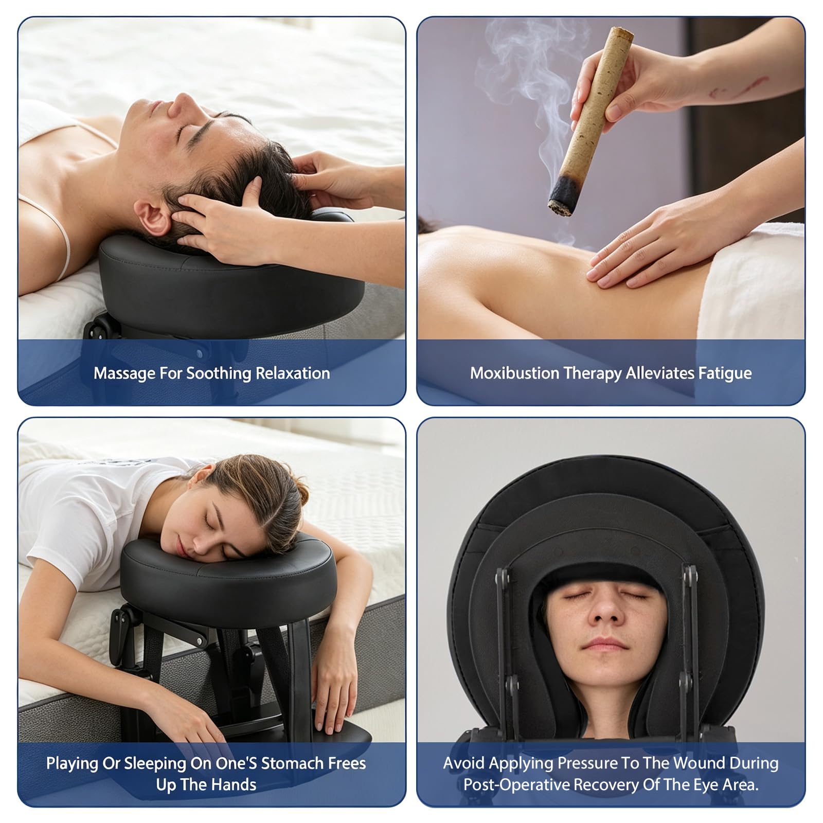Tavolo Massaggiatore Viso Culla Con Cuscino, Universale Regolabile Poggiatesta Supporto Viso Supporto per Tavolo Massaggiatore Cuscino A Forma Di U., Beauty Spa Poggiatesta