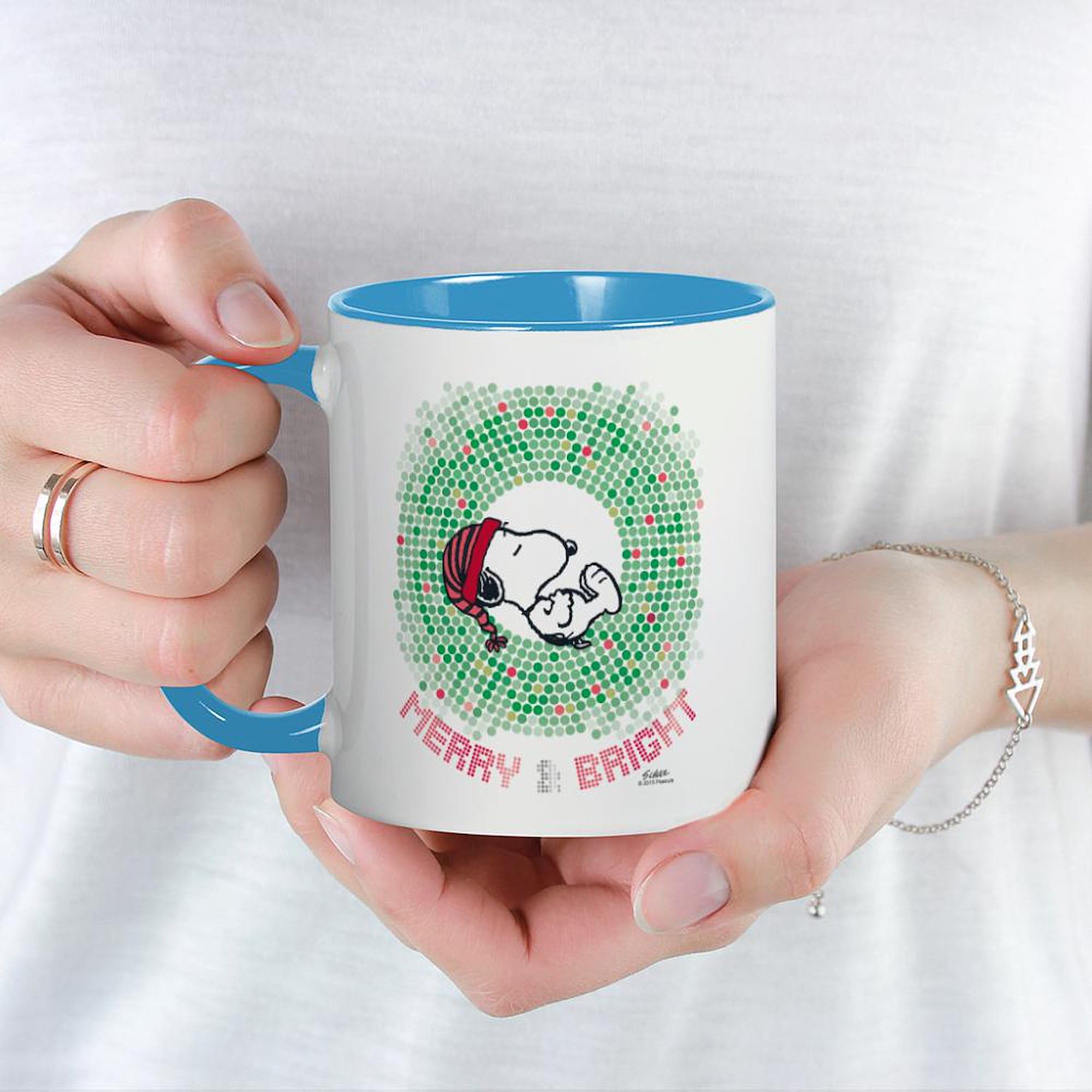 Snoopy Merry Ceramic Mug 11oz - Lead-Free, Dishwasher & Microwave Safe - View #12