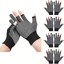 Rimikuru 3 Finger Gloves Fingerless Work Gloves Anti-Slip Work Gloves Finger-Out Thin Military Gloves 3 Finger Black Finger-Out Glove Set
