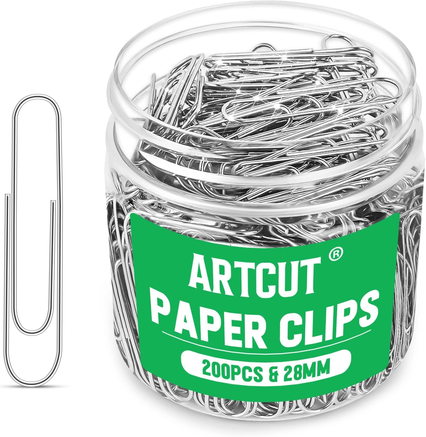 Artcut 200 Pcs Paper Clips, Silver Small Paper Clips Paperclips for