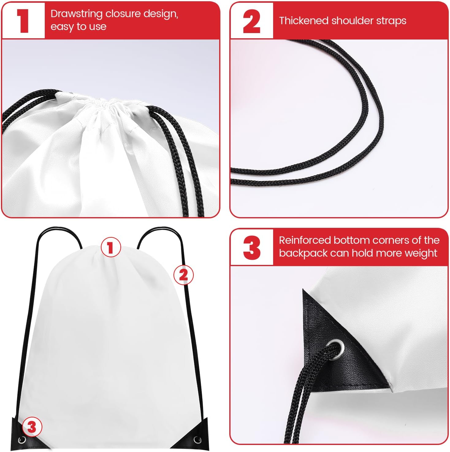 108 Pack Drawstring Bag Bulk Drawstring Backpack Draw String Bags Pack Cinch Bag Gym Sackpack Sport Trip Back Pack,Drawstring String Bags,18 Colors