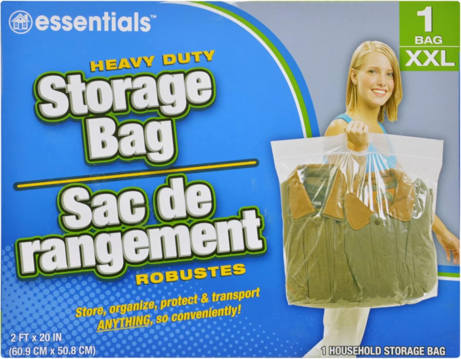 RGSB Large Plastic Storage Bags With Handles & Zipper Top