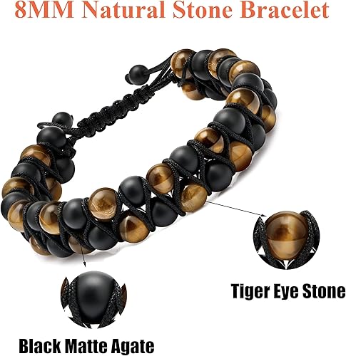 Miniatura 5 de JoycuFF Triple Protection Bracele for Men Bead Bracelets for Men Boyfriend Husband Brother Son Triple Protection Bracele for Men Bead Bracelets