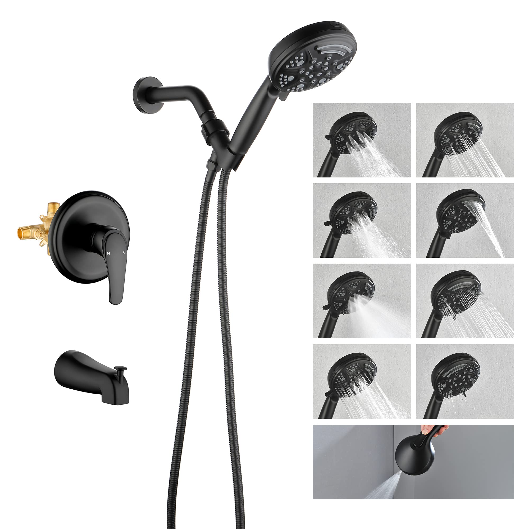 Buy SHAMANDA Tub Shower Faucet Set with Valve, Waterfall Tub and Shower