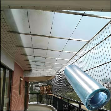 Fiberglass Roof Sheets, Rainproof Insulation Transparent Plastic FRP Sheet for Outdoor, Greenhouses, Sheds, Carports, Replacement Shed Panel1x5m/3.28x16.4ft