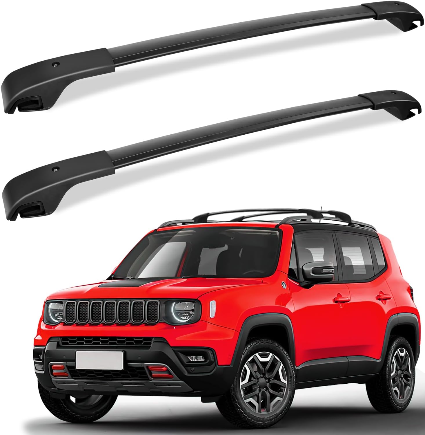 Roof Rack Cross Bars Compatible with Jeep Renegade 2015-2024, Aluminum Roof Rails Crossbars Rooftop Luggage Rack Cargo Ski Basket Luggage Carrier Rail