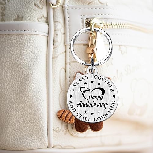 Miniatura 4 de Llavero de aniversario de regalo para él y ella, decoración de aniversario de boda feliz regalos para marido y esposa