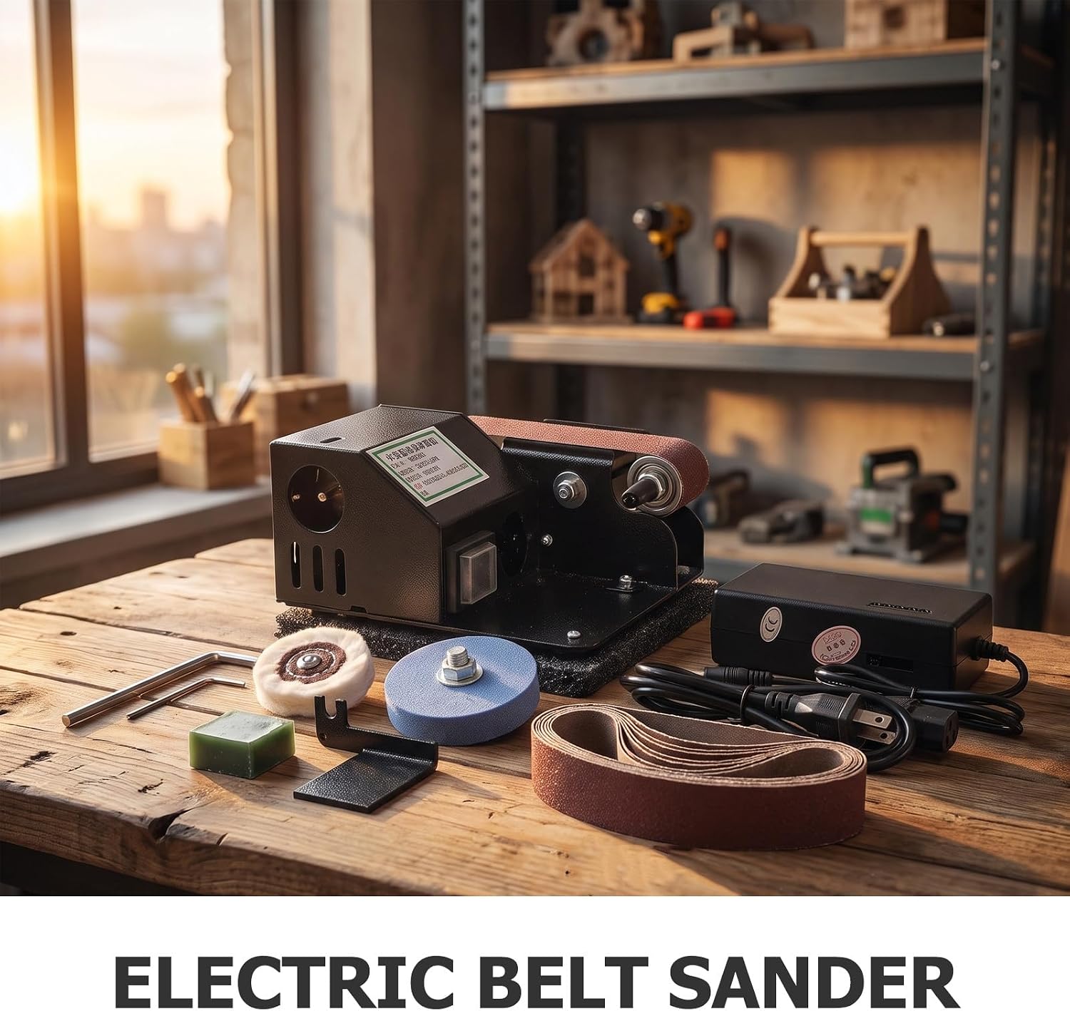 TEHAUX Portable Mini Belt Sander Polishing Machine for DIY Crafts