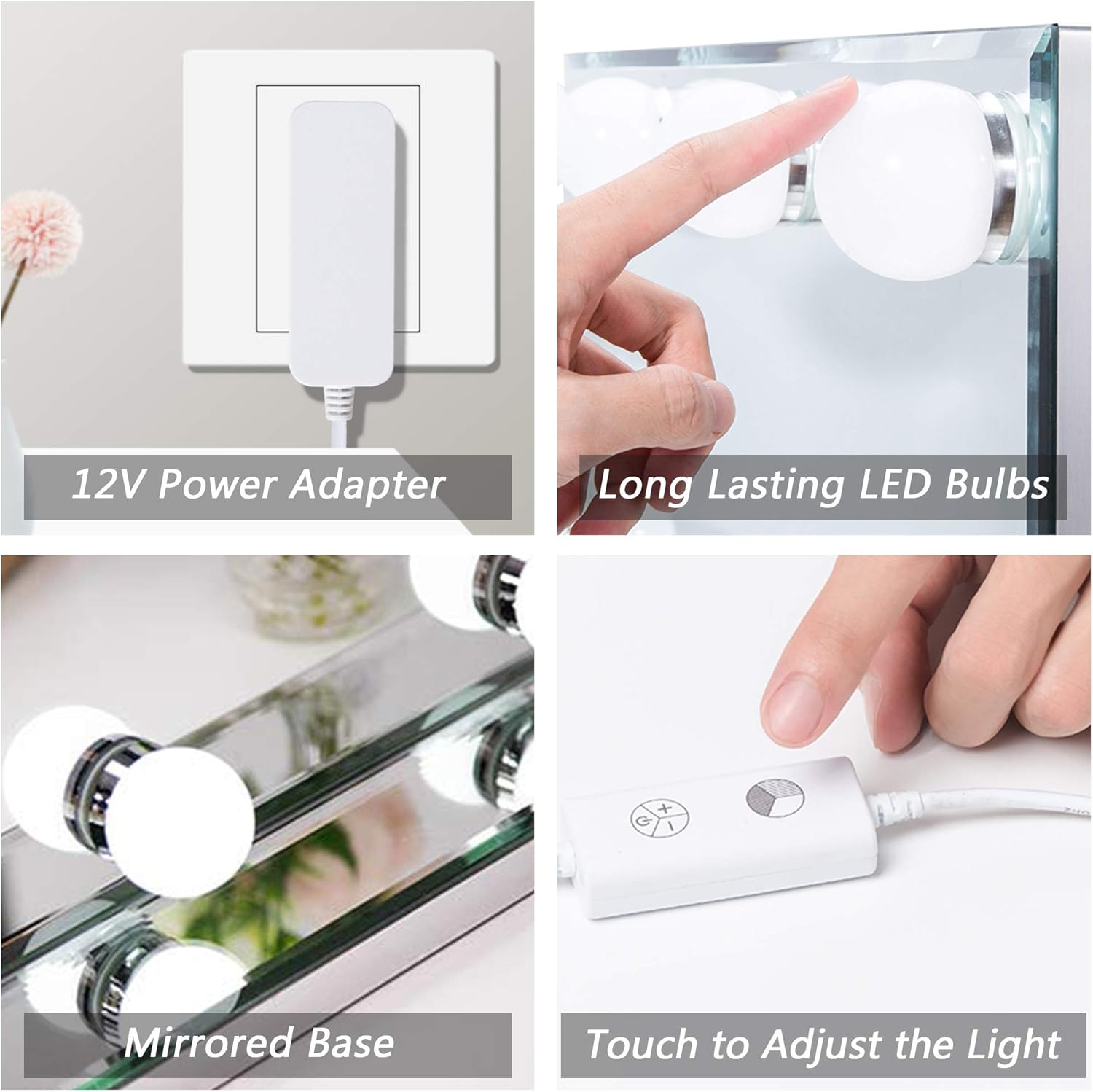 🔥 Cаѕhbасk uр tо 70% Waneway Hollywood Vanity Mirror with Lights, Lighted Makeup Mirror with 10 Dimmable LED Bulbs, Frameless Light up Mirror for Dressing Table, Three Color Modes, Tabletop or Wall Mount, Large