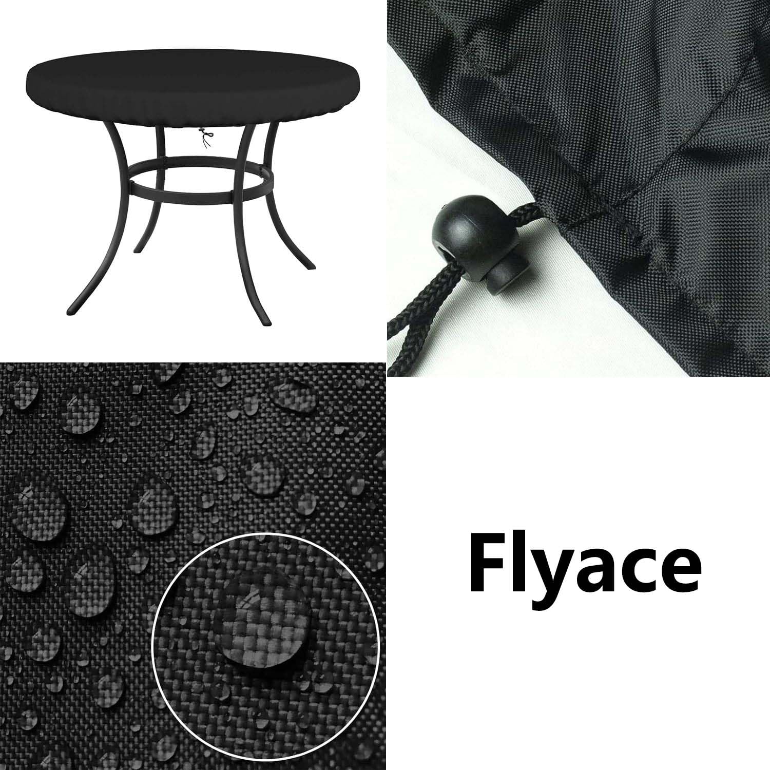 Flyace Housse Pateau Table de Jardin Housse Protection Table Jardin Ronde Bache Table de Jardin Exterieur Housse de Protection Ronde pour Table de Jardin Imperméable Anti UV Tissu Oxford 120x25cm