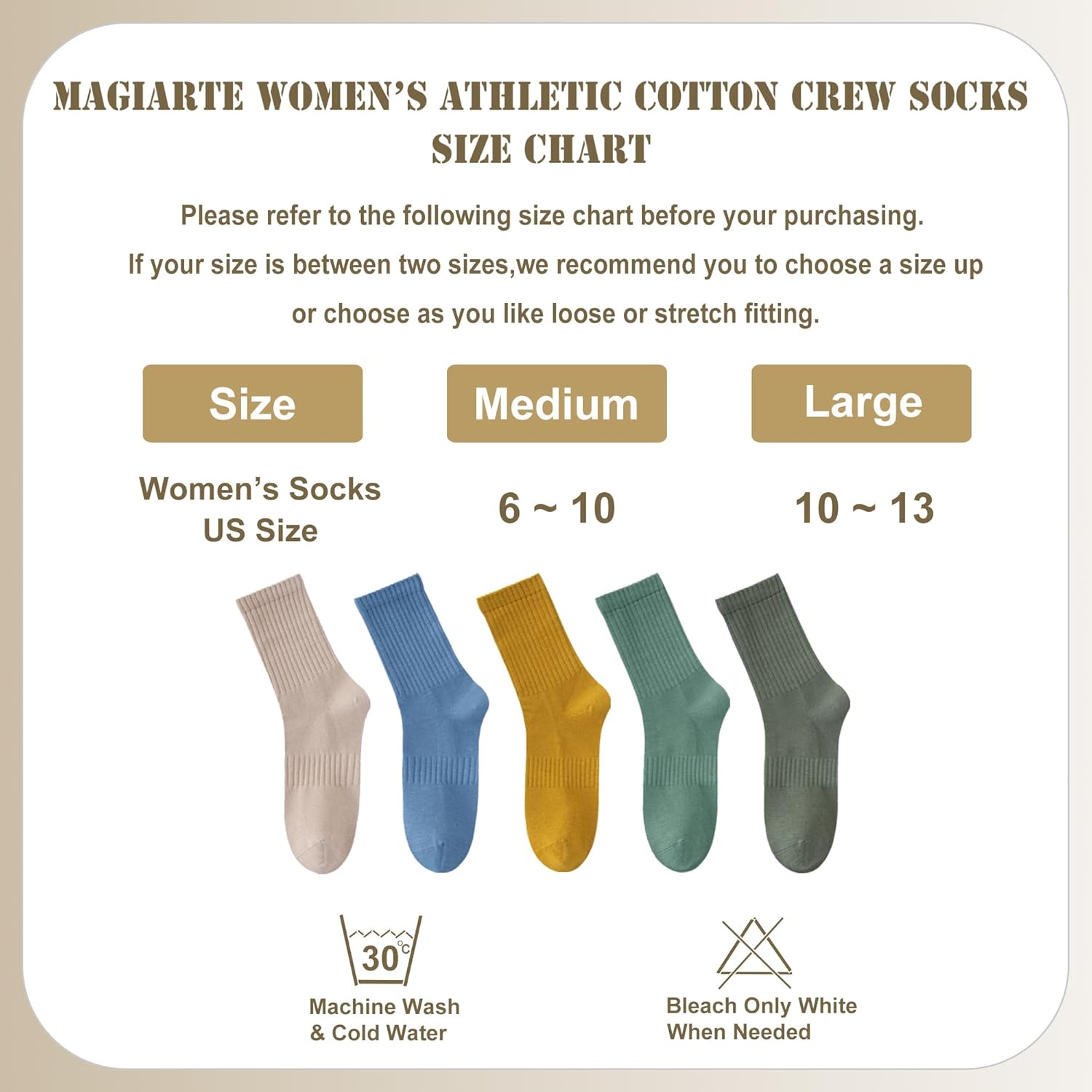 MAGIARTE Womens Athletic Cotton Crew Socks Moisture Wicking Breathable Sports Casual Socks for Women 3/5-PACK - Image 5