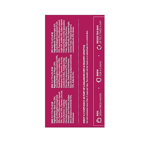 Miniatura 6 de Mezcla de té de hierbas NUTRAFLOW  Incluye cola de caballo, milenrama y sello dorado  Apoya el proceso de limpieza saludable  40 bolsas de té