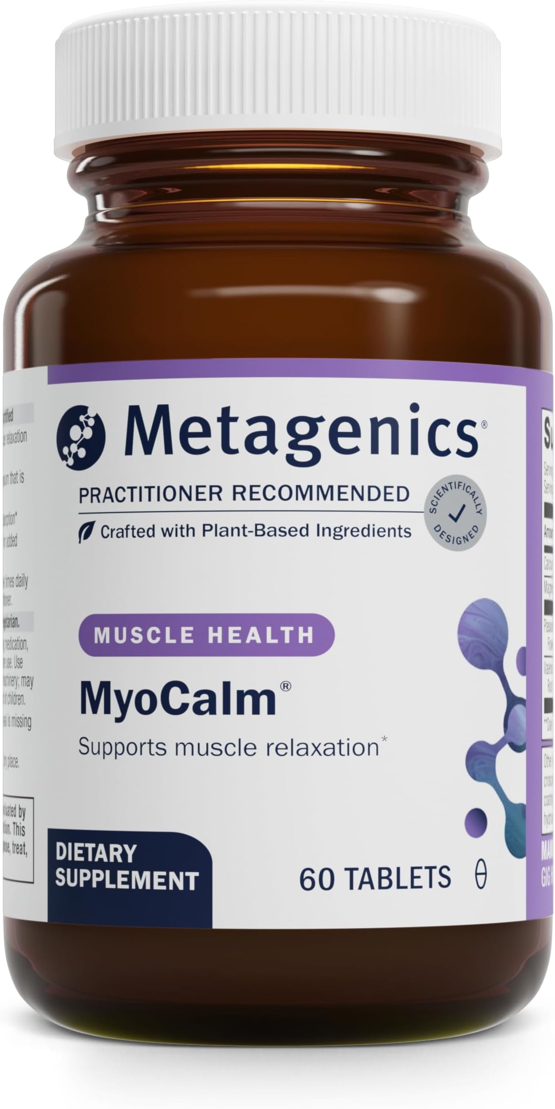 Metagenics MyoCalm - Calcium & Magnesium Supplement for Muscle Relaxation* - with Passionflower & Valerian Root for Enhanced Absorption - Non-GMO, Gluten-Free & Vegetarian - 60 Tablets