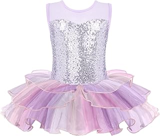 Zaclotre Ballet Leotards for Girls Toddler Sequin Sleevesless Mesh Tutu Dress Ballerina Dance Outfits