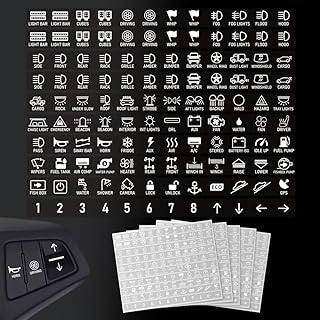 600 Pcs Car Switch Panel Stickers, White Auto Switch ID Label Decals Transparent Dash Board Switch Label Decals for Car Boat Truck Campers, 18x15mm