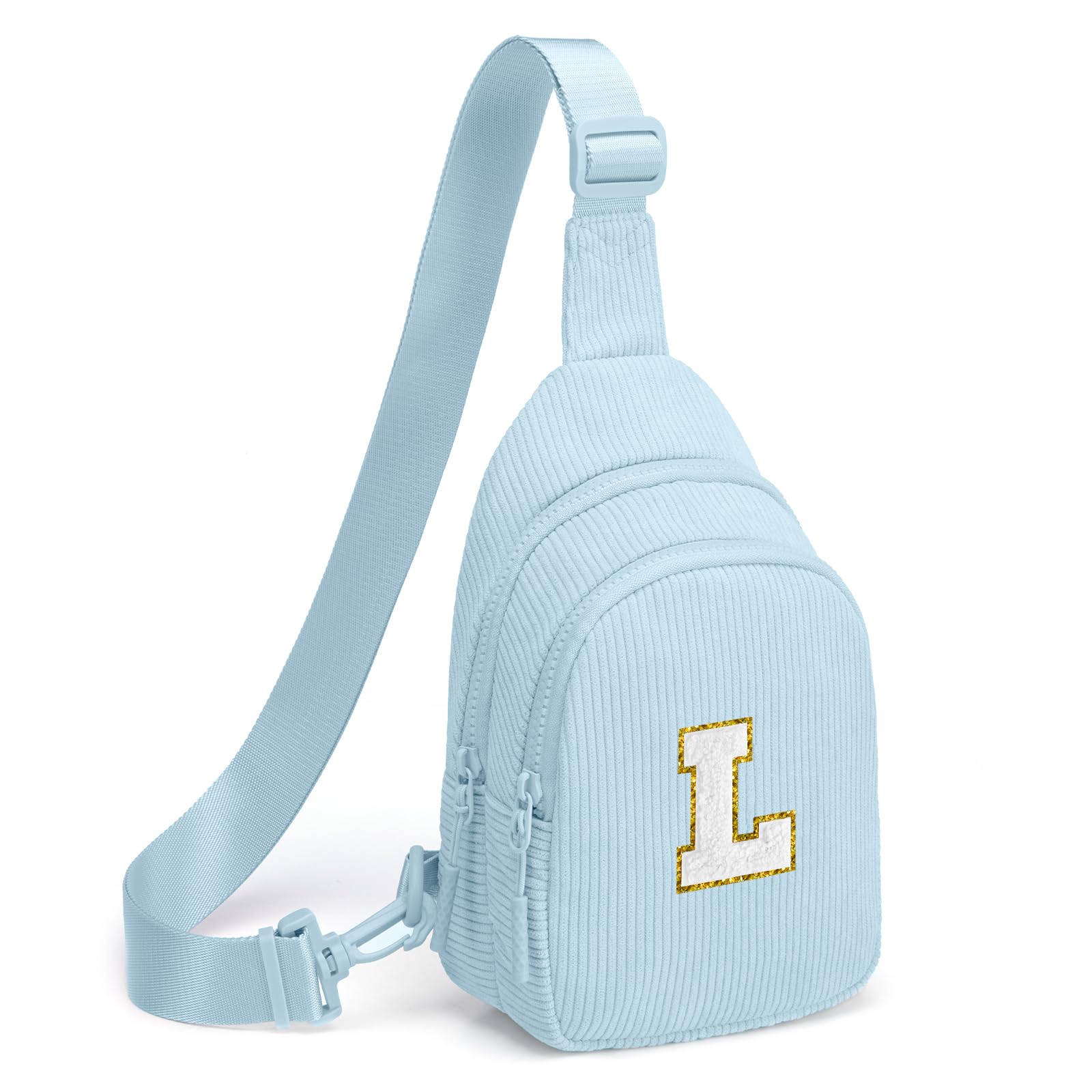 Viverte Small Corduroy Sling Bag Initial Crossbody Bag Fanny Pack for Girls Personalized Birthday Gifts for Teen Girls Gifts