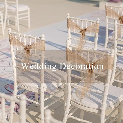 Miniatura 8 de Cinta de arpillera de 49 yardas, tela de yute natural, para manualidades, boda, tela de arpillera, cinta de bricolaje para decoración (2 pulgadas de