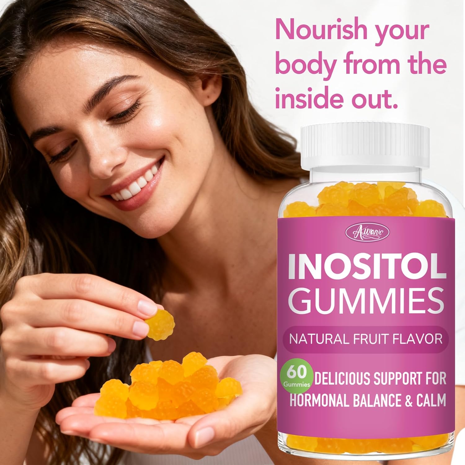 Myo-Inositol & D-Chiro Inositol Multivitamin Gummies, 40:1 Ratio, Magnesium Glycinate 400mg, Omega-3 &Folate, PCOS Vitamins for Women Hormone Balance, Menstrual Cycle and Fertility Support - Image 4