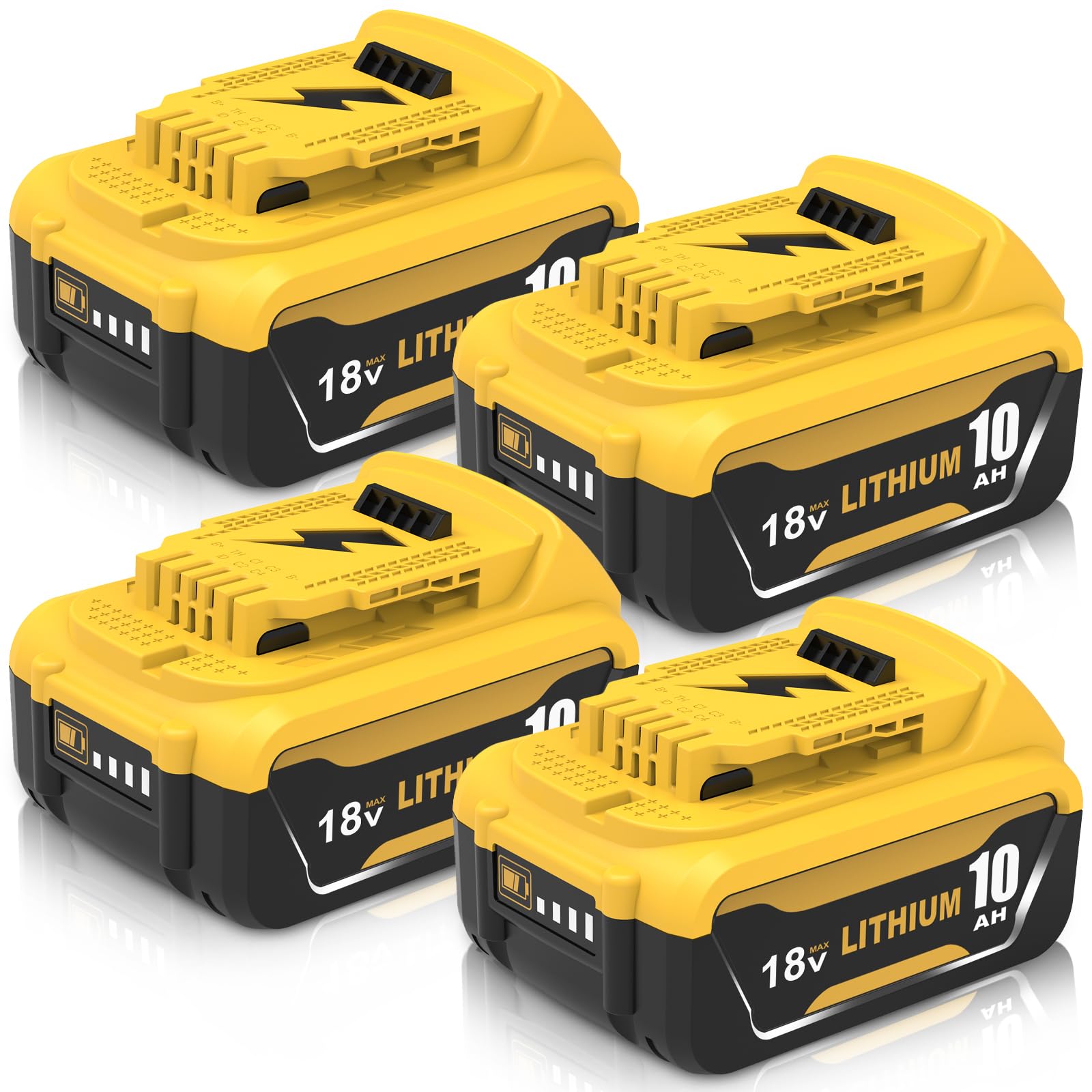 2Stück 10.0Ah Ersatz für Dewalt Akku 18V + 1Stück 3A DCB107 für Dewalt ladegerät 10,8~20V Akkuladegerät mit LED-Anzeige