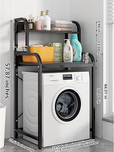 Miniatura 7 de Estante de almacenamiento para lavadorainodoro, estante de almacenamiento de 3 niveles para lavandería, estante superior de 3 niveles, estante de