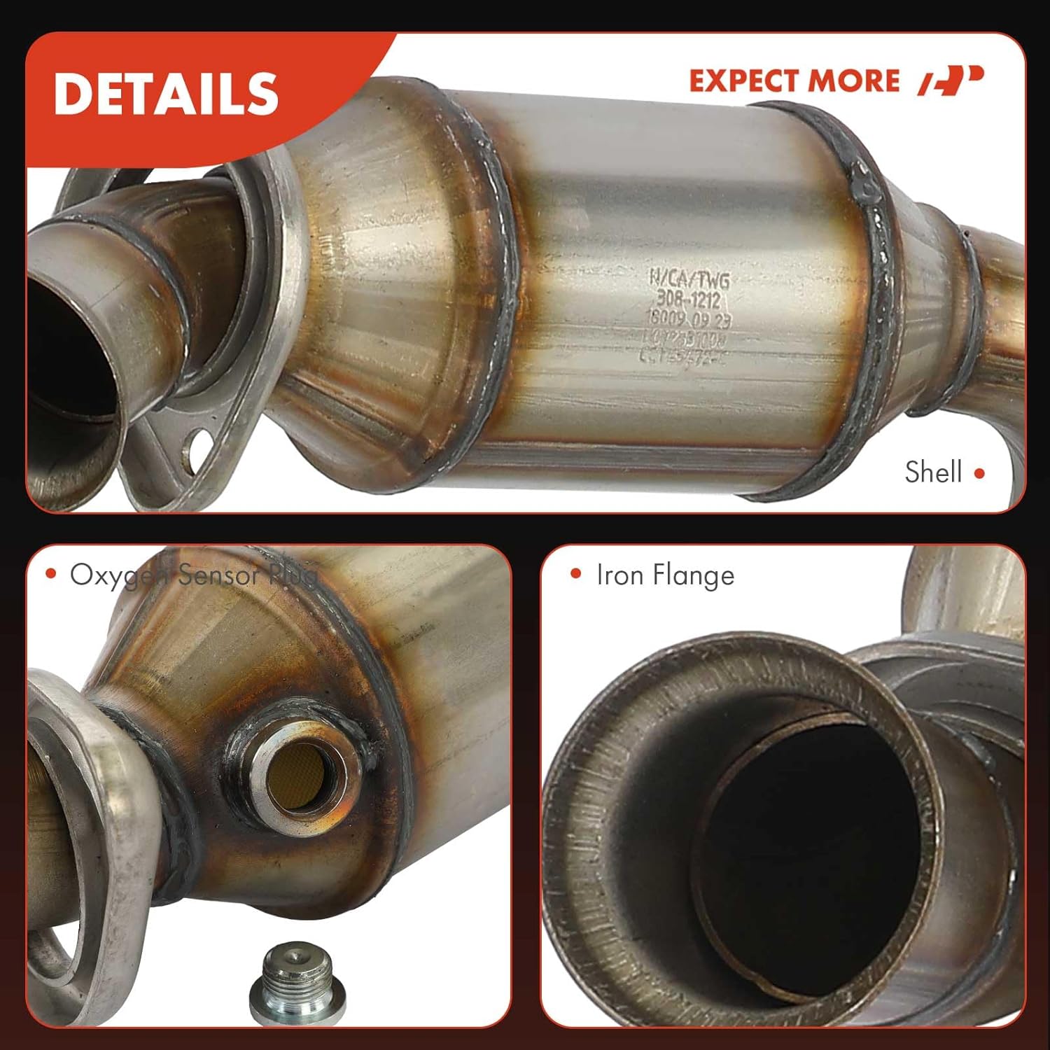 A-Premium Catalytic Converter Kit Direct-Fit Compatible with Dodge Durango 2005-2006, 3.7L 4.7L, EPA Compliant