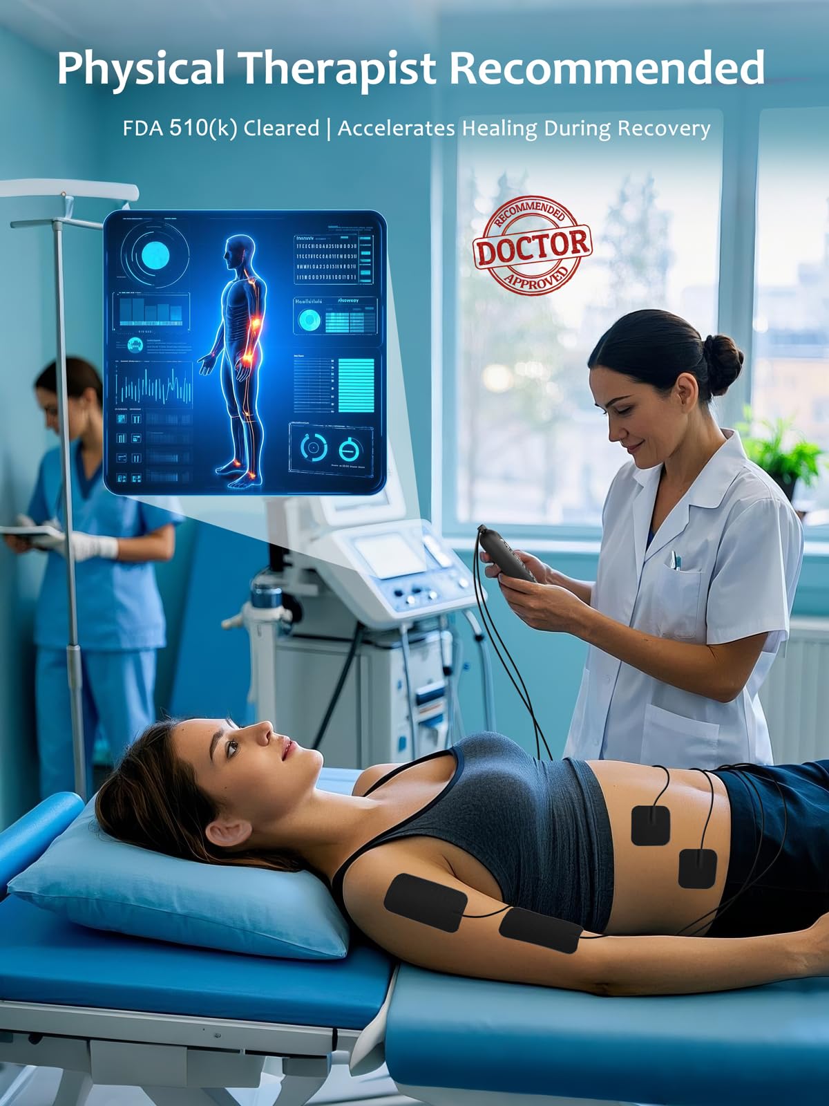 Stimolatore muscolare EMS, per alleviare il dolore alla schiena, mini macchina TENS KR280 bianco (nero)