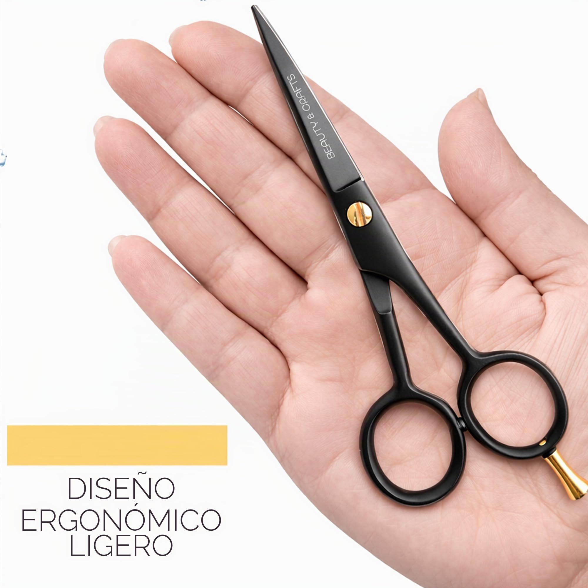 Beauty & Crafts - Tijeras alemanas para bigote de barba de 5 pulgadas - 2 peines de bigote para vello facial con hermosa bolsa - Tijeras de corte de barba para arreglar, cortar y peinar el bigote