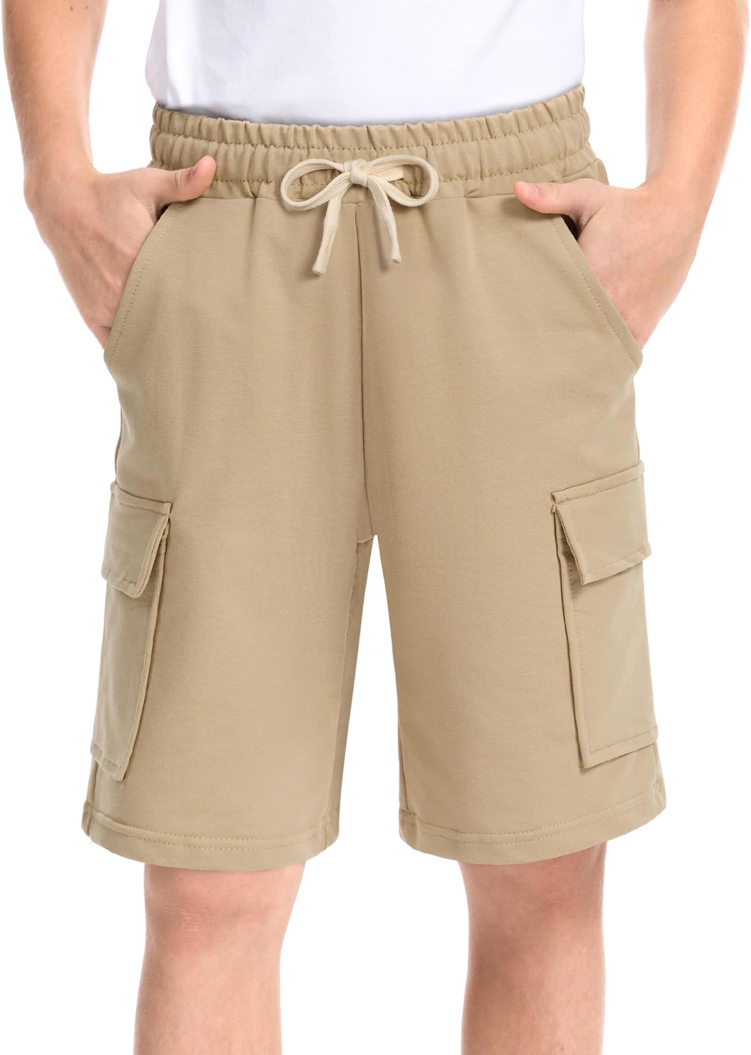 Boys Cargo Shorts Kids Athletic Cotton School Shorts with Pockets