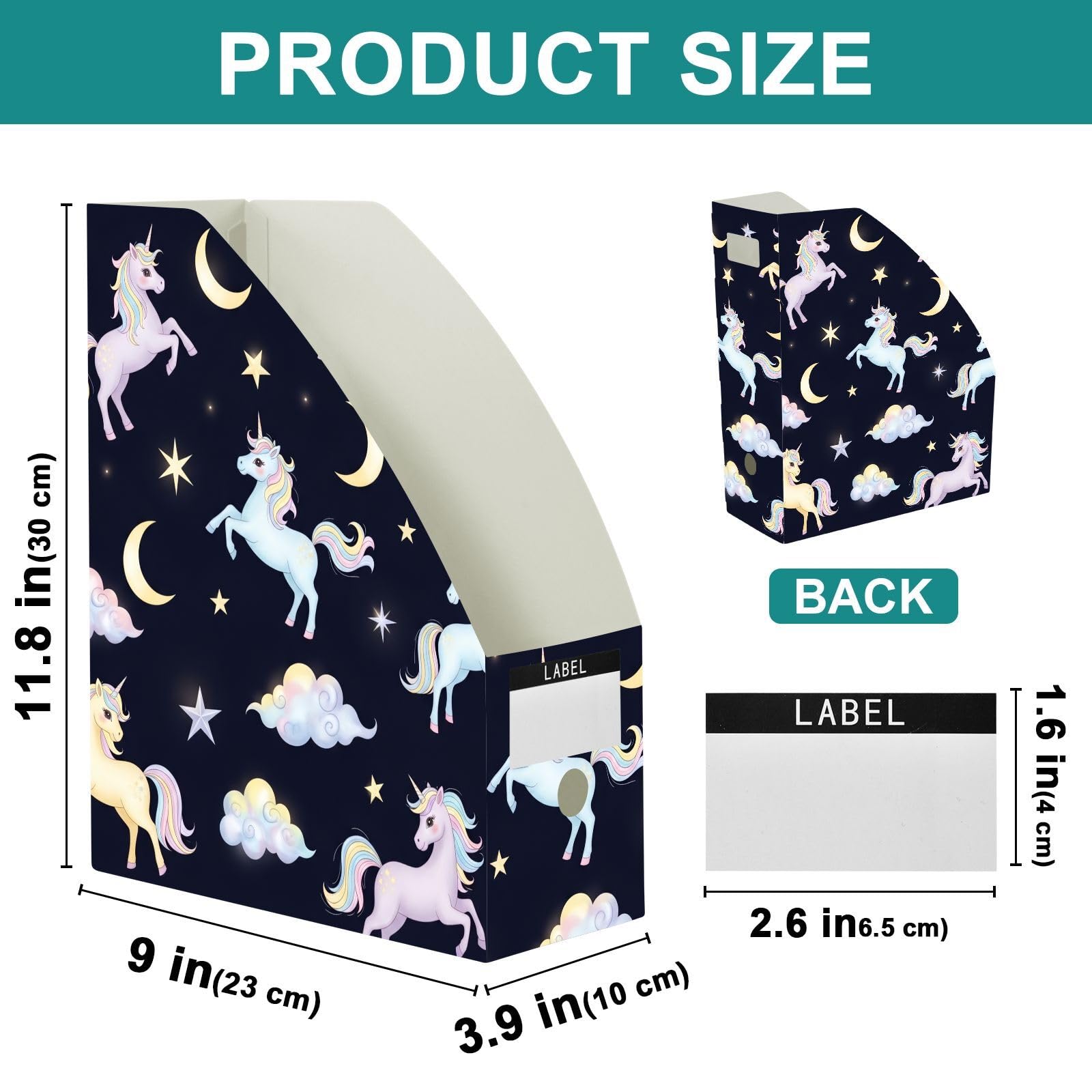 Porte-revues pliable à plat Licorne Bleu