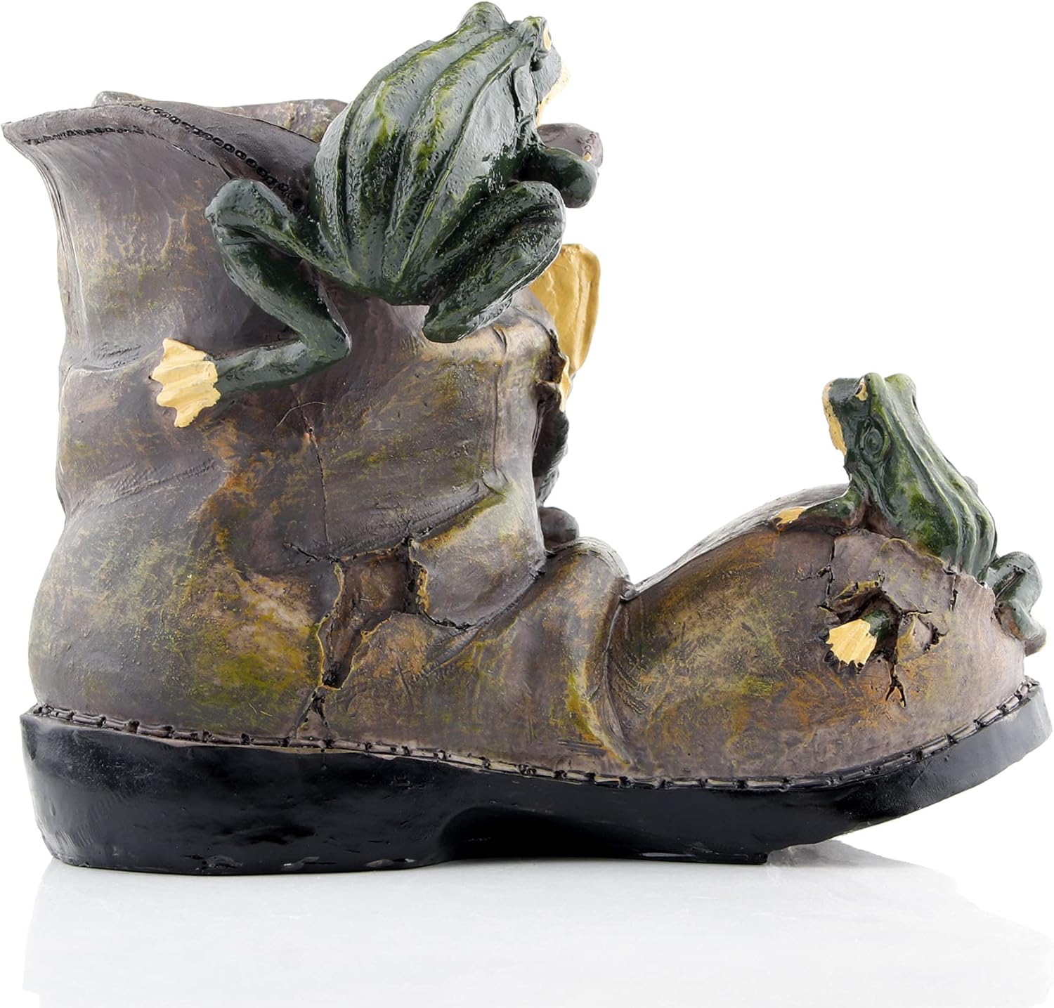 Large Frogs Old Boot Flower Planter Pots 8.7in L 5.9in