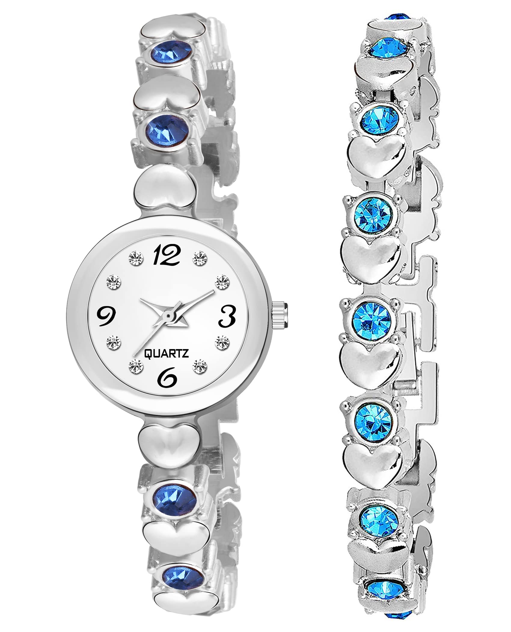 FROZIL Analog Small White Dial Watch with Sky Diamond Studded Bracelet Band and Bracelet Combo for Girls Watch for Womens Pack of 2 (B0BFJ7MBR7) Amazon Price History, Amazon Price Tracker
