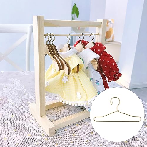 Miniatura 2 de EXCEART 20 piezas de colgador de ropa de muñeca de metal para ropa de armario, accesorios de ropa, perchas de alambre, abrigo, perchas de metal para